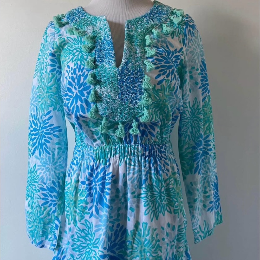 Sail To Sable Dress Size Xs STS Blue Beach Dress Boutique Resort Fringe Dress